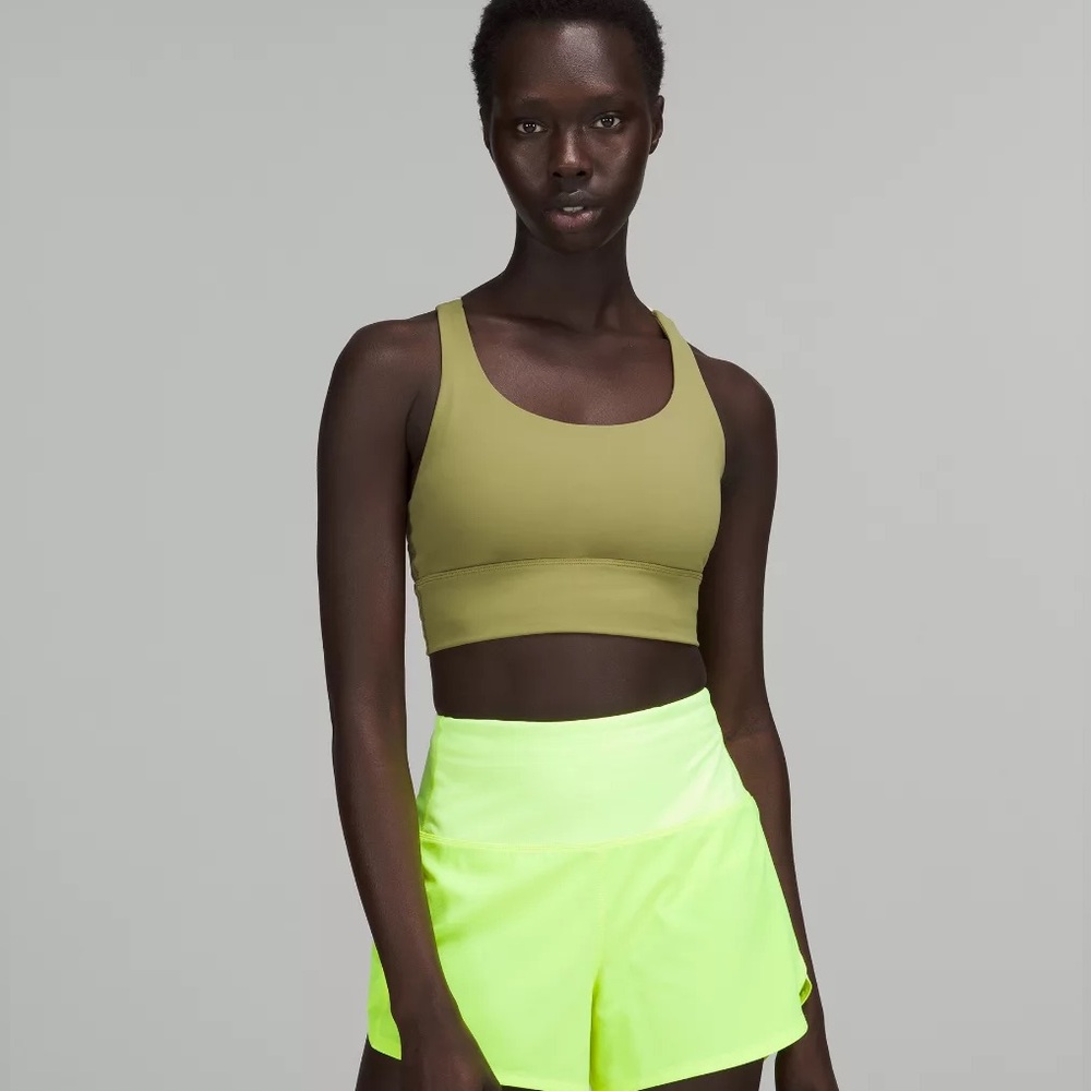 lululemon Energy Longline Bra
*Medium Support B-D Cups size4 Bronze Green Lemon